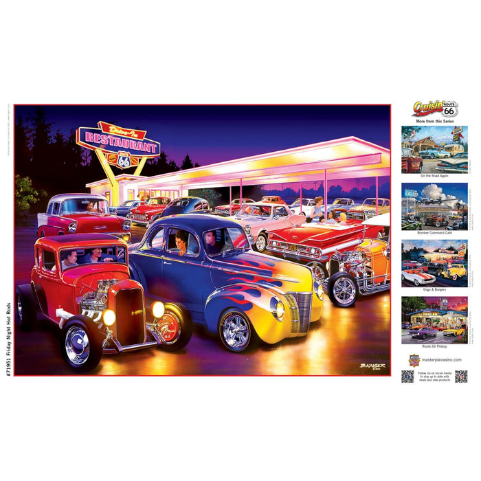 Cruisin' Route 66 - Friday Night Hot Rods 1000 Piece Jigsaw Puzzle - for just $16.99! 