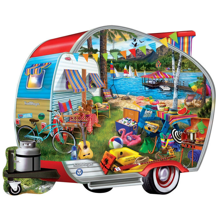 Shapes - Happy Campers 1000 Piece Shaped Jigsaw Puzzle - for just $16.99! 