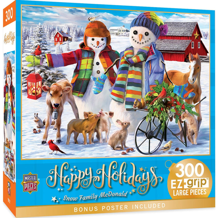 Happy Holidays - Snow Family McDonald 300 Piece EZ Grip Jigsaw Puzzle - for just $14.99! 