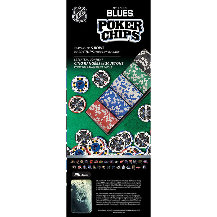 St. Louis Blues 100 Piece Poker Chips - Just $29.99! Shop now at Retro Gaming of Denver