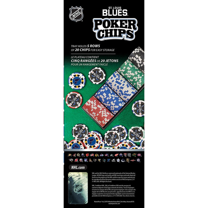 St. Louis Blues 100 Piece Poker Chips - for just $19.99! 