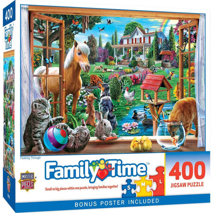Family Time - Peeking Through 400 Piece Jigsaw Puzzle - for just $14.99! 