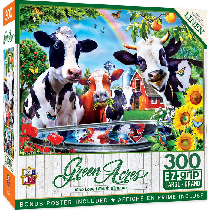 Green Acres - Moo Love 300 Piece EZ Grip Jigsaw Puzzle - Just $14.99! Shop now at Retro Gaming of Denver