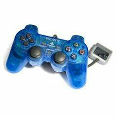 Top view of Clear Blue Dual Shock Controller Playstation