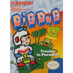 Front cover view of Dig Dug II: Trouble In Paradise for NES