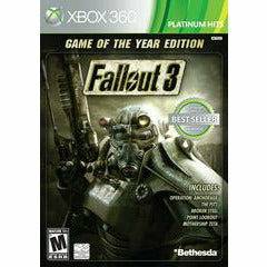 Front cover view of Fallout 3 [Game Of The Year Platinum Hits] for Xbox 360