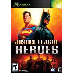 Front cover view of Justice League Heroes - Xbox 