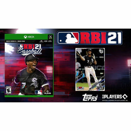 Front cover view of MLB RBI Baseball 21 with Bonus Topps Foil Card, Major League Baseball - Xbox One