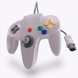 Front side view of Gray Nintendo 64 Controller (XYAB)