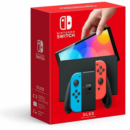 Front view of Nintendo Switch OLED With Blue And Red Joy-Con Nintendo Switch