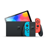 Out of box view of Nintendo Switch OLED With Blue And Red Joy-Con Nintendo Switch