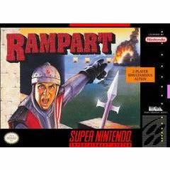 Front cover view of Rampart for SNES