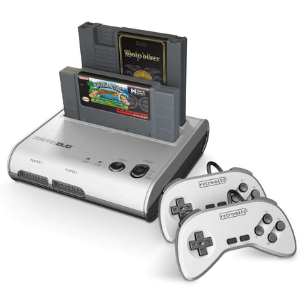 Retro-Bit Retro Duo 2 in 1 Console System Compatible With Original NES/SNES, & Super Nintendo Games - Silver/Black - Premium Video Game Consoles - Just $39.99! Shop now at Retro Gaming of Denver