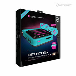 Front box view of RetroN 5 HD Gaming Console For Game Boy Advance® / Game Boy Color® / Game Boy ® / Super NES® / NES® / Super Famicom™ / Famicom™ / Genesis® / Mega Drive™ / Master System®