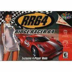 Front cover view of Ridge Racer 64 for N64