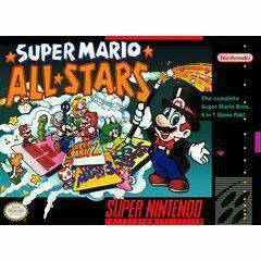 Front cover view of Super Mario All-Stars for SNES