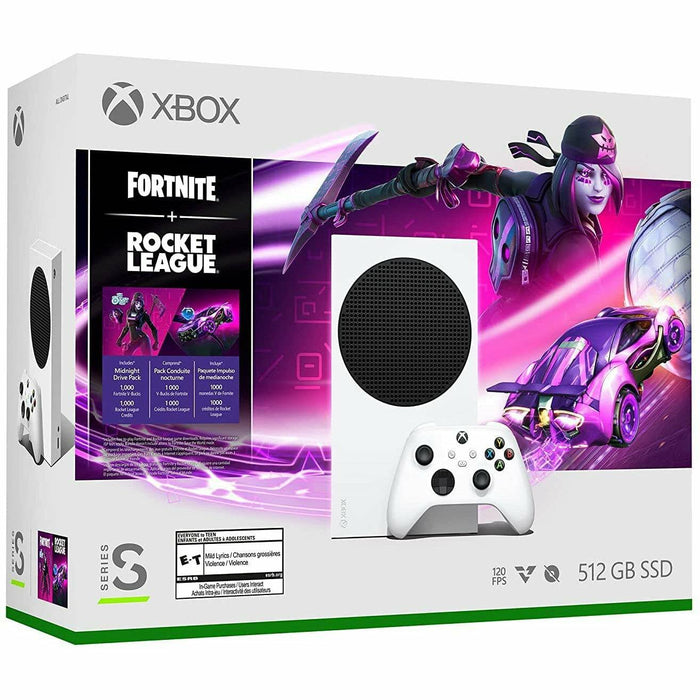 Xbox Series S Fortnite & Rocket League Bundle with Midnight Drive Pack, 1,000 V-Bucks, and 1,000 Rocket League Credits - Premium Video Game Consoles - Just $221.99! Shop now at Retro Gaming of Denver