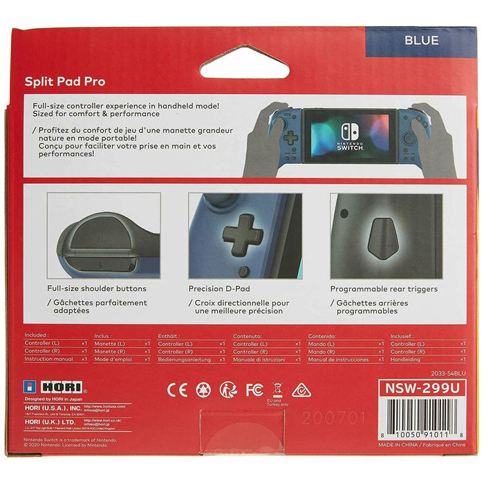 Hori Nintendo Switch Split Pad Pro (Blue) Ergonomic Controller for Nintendo Switch - Just $43.88! Shop now at Retro Gaming of Denver