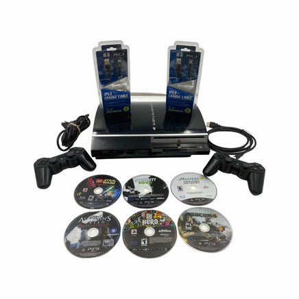 Complete view of all included with PlayStation 3 System 40 GB (6 Game Bundle)
