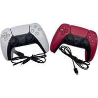 View of both controllers included with Sony PlayStation 5 Disc Version - Game Bundle
