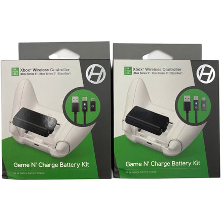 View of 2 new game n charge kits included with Xbox One 500 GB Black Console (ULTIMATE BUNDLE)
