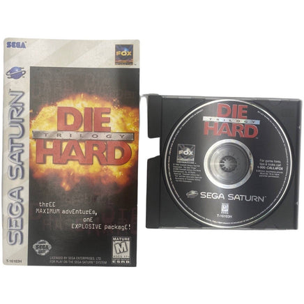 View of disc and manual for Die Hard Trilogy - Sega Saturn