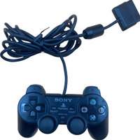 View of black PlayStation 2 DualShock 2 Controller