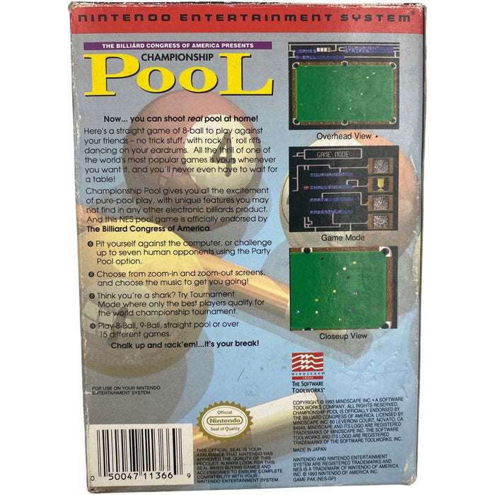 Championship Pool - NES - Just $43.99! Shop now at Retro Gaming of Denver